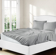 Load image into Gallery viewer, unmade bed, patented design, patented top sheet, bedding, bedding set
